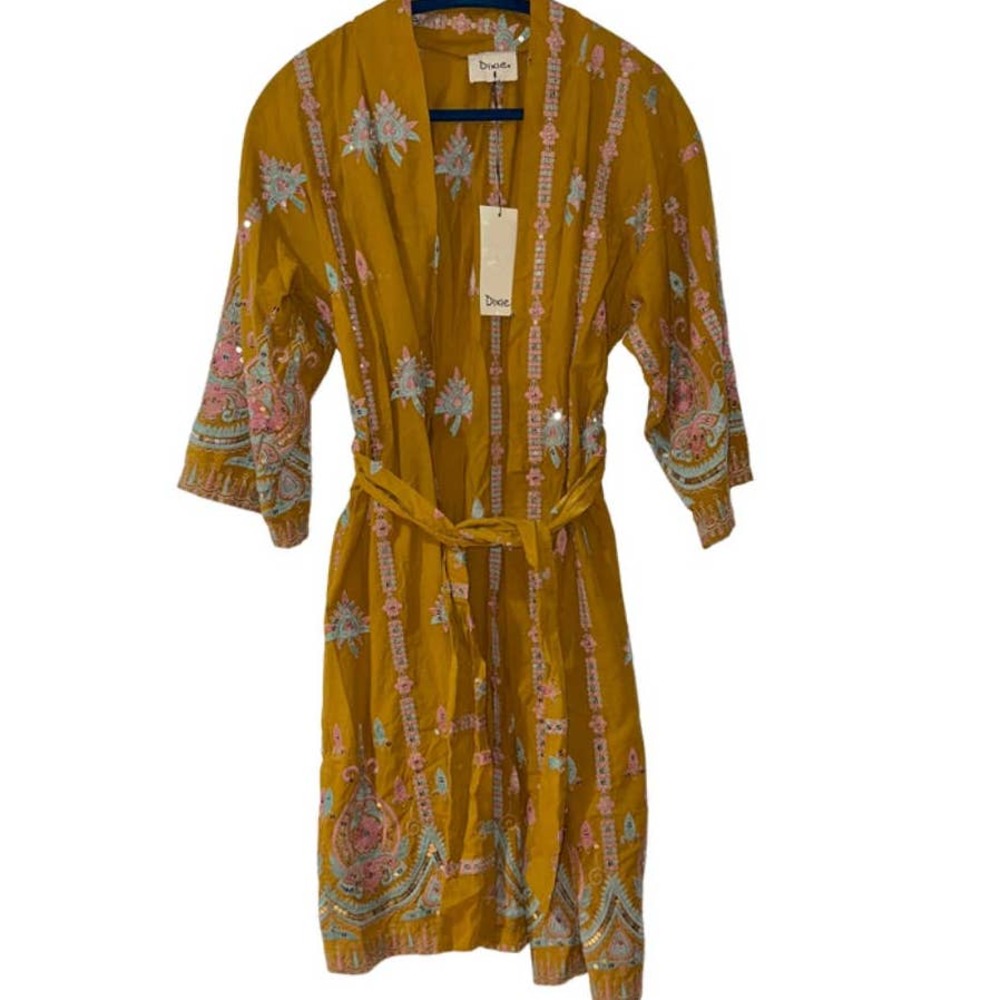 DIXIE MUSTARD MULTICOLOR BOHO WRAP DRESS